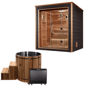 3-Person Drammen Outdoor Traditional Sauna & Cold Plunge Contrast Therapy Kit