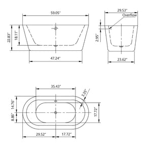 Empava 59 in. Freestanding Soaking Bathtub | EMPV-59FT1505