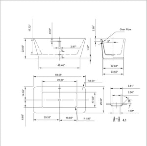 Empava 59 in. Freestanding Soaking Bathtub | EMPV-59FT1511