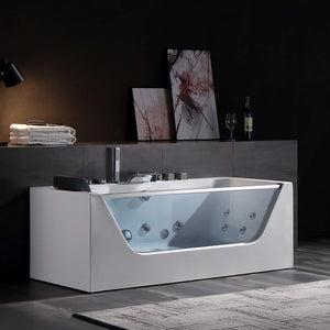 Empava 59 in. Whirlpool Rectangular Bathtub | EMPV-59JT408LED