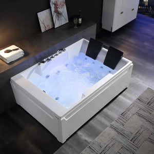 Empava 72 in. Whirlpool Rectangular Bathtub  | EMPV-72JT367LED