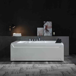 Empava 72 in. Whirlpool Rectangular Bathtub  | EMPV-72JT367LED