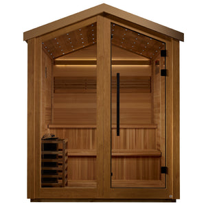 Golden Designs Kaarina 6-Person Red Cedar Outdoor Sauna & Harvia Traditional Electric Heater Kit | GDI-8506-01