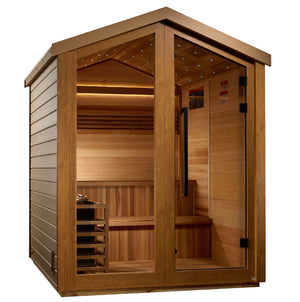 Golden Designs Kaarina 6-Person Red Cedar Outdoor Sauna & Harvia Traditional Electric Heater Kit | GDI-8506-01