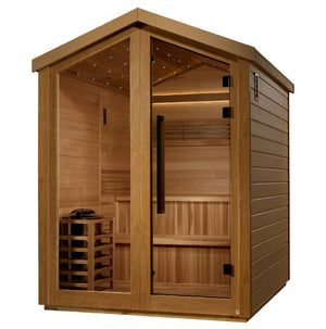 Golden Designs Kaarina 6-Person Red Cedar Outdoor Sauna & Harvia Traditional Electric Heater Kit | GDI-8506-01