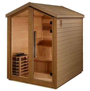 Golden Designs Kaarina 6-Person Red Cedar Outdoor Sauna & Harvia Traditional Electric Heater Kit | GDI-8506-01