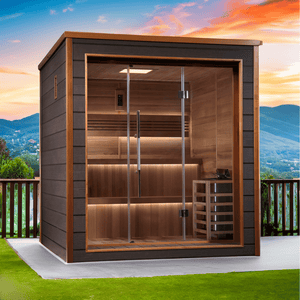 6-Person Bergen Outdoor Traditional Sauna & Cold Plunge Contrast Therapy Kit