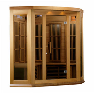 Maxxus 3-Person Corner Low EMF FAR Infrared Sauna | MX-K356-01-CED