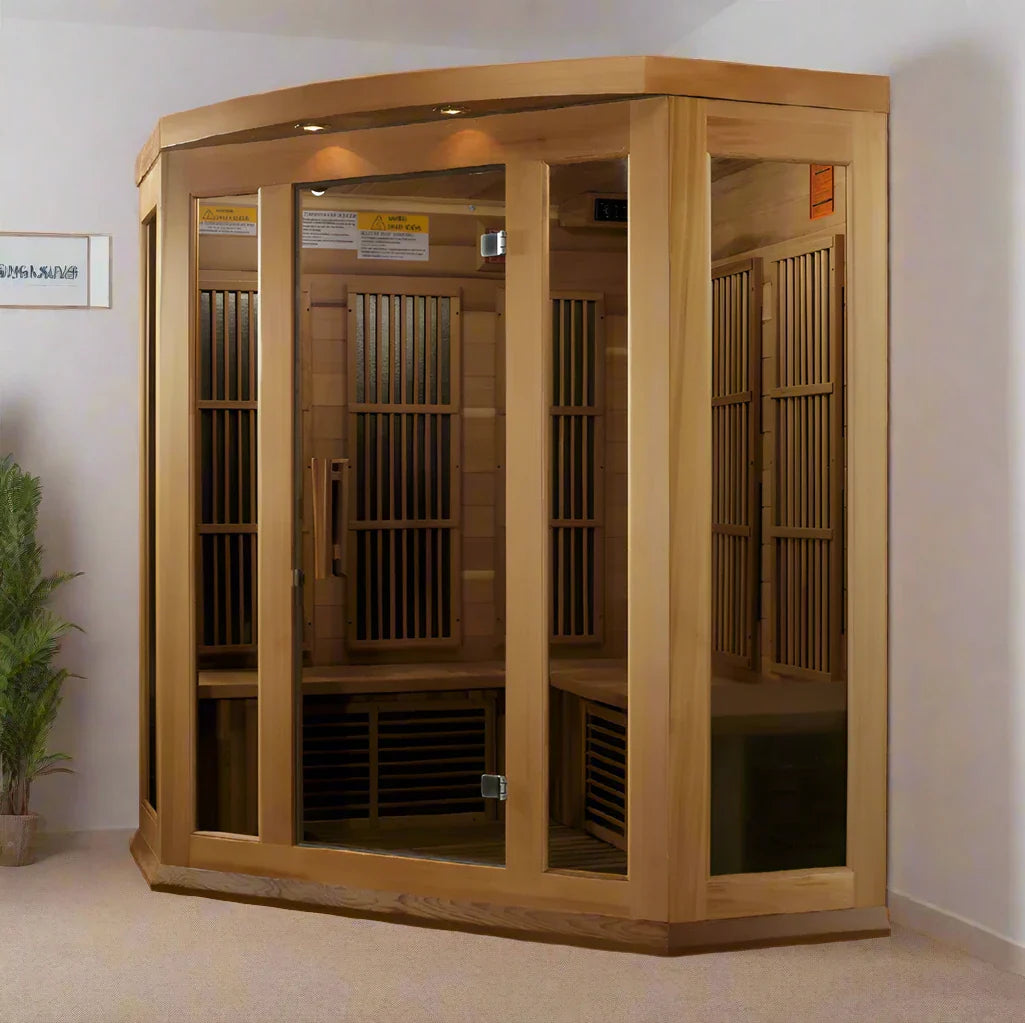 Maxxus 3-Person Corner Low EMF FAR Infrared Sauna | MX-K356-01-CED