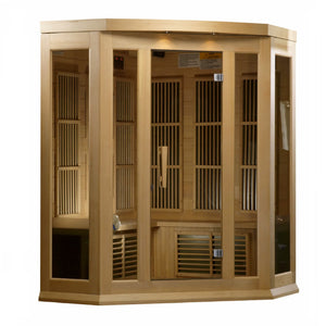 Maxxus 3-Person Corner Near Zero EMF FAR Infrared Sauna | MX-K356-01-ZF