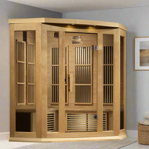 Maxxus 3-Person Corner Near Zero EMF FAR Infrared Sauna | MX-K356-01-ZF