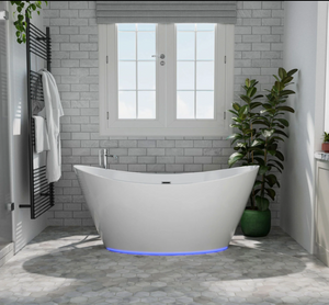 Empava 59 in. Freestanding Soaking Bathtub with LED | EMPV-59FT1518LED