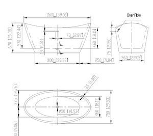 Empava 59 in. Freestanding Soaking Bathtub | EMPV-59FT1518