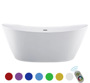 Empava 67 in. Freestanding Soaking Bathtub with LED | EMPV-67FT1518LED