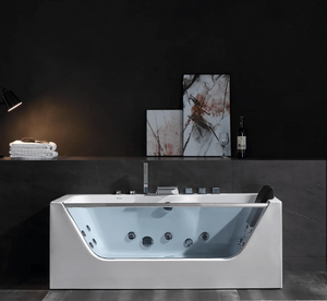 Empava 67 in. Whirlpool Rectangular Bathtub | EMPV-67JT408LED