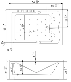 Empava 71 in. Acrylic Alcove Whirlpool Bathtub | EMPV-71JT667B