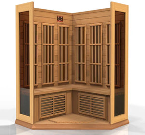 Maxxus 3-Person Corner Near Zero EMF FAR Infrared Sauna | MX-K356-01-ZF-CED