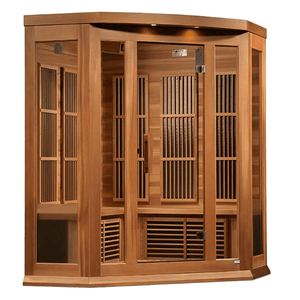 Maxxus 3-Person Corner Near Zero EMF FAR Infrared Sauna | MX-K356-01-ZF-CED